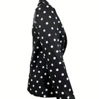 Ladies' Casual Office Anniversary Jacket With Polka Dot Print Front Opening Breathable Fashion Regular Edition Long Sleeved Suit Jacket