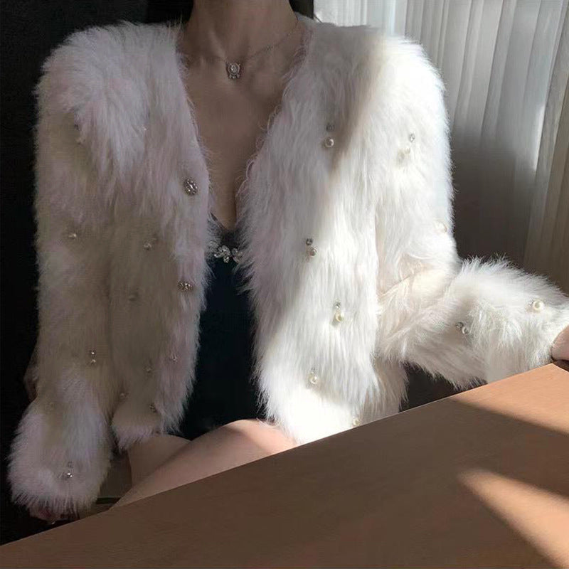 Beaded Sweater Female Regular Sleeve