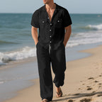 Lapel Shirt Short Sleeve Trousers Suit Men
