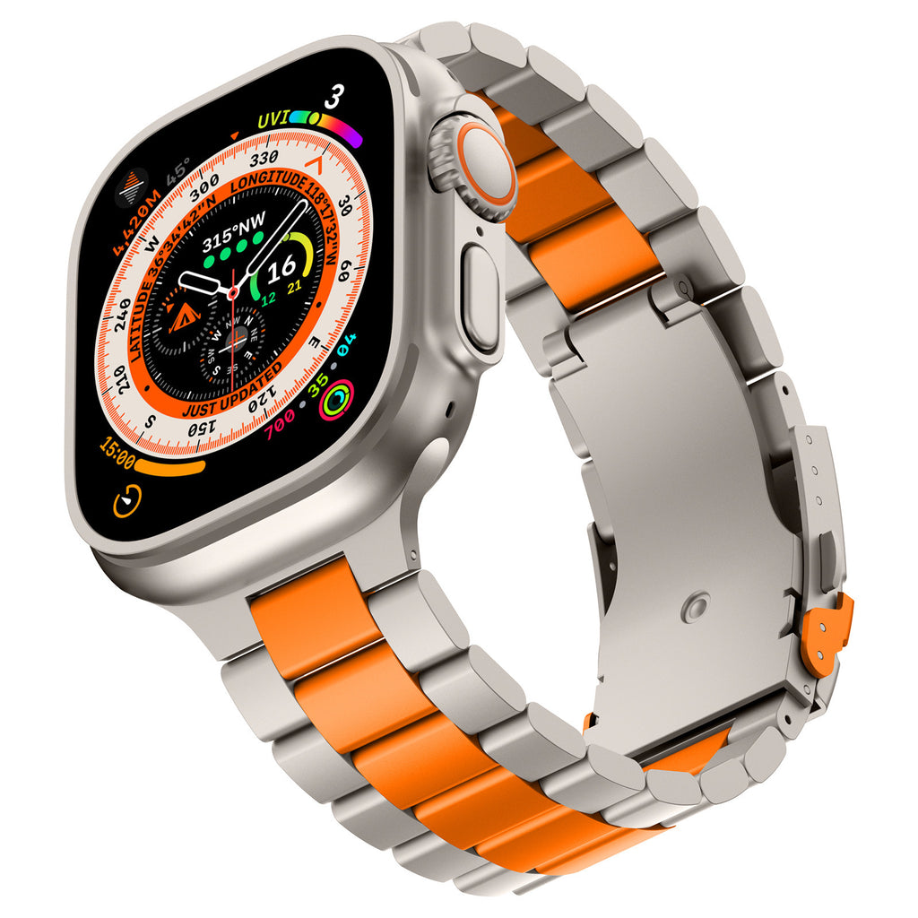 Suitable For Agpple Watch S10 Titanium Alloy Three-bead Strap