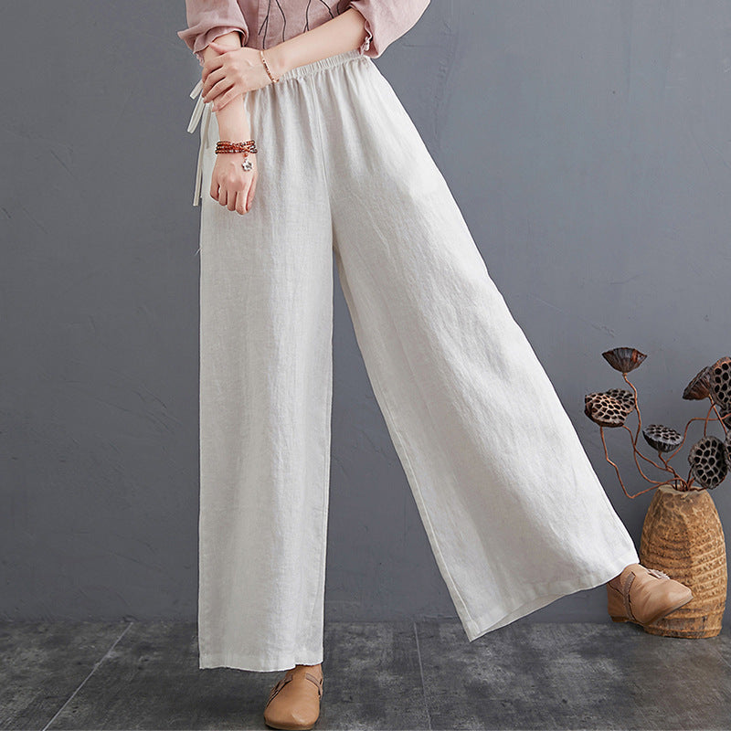 Spring And Summer Art Cotton Linen Pants Loose Plus Size