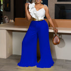 Top Wide Leg Pants Fashion Suit
