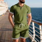 Male Color Blocking Sports And Leisure Teen T-shirt Suit