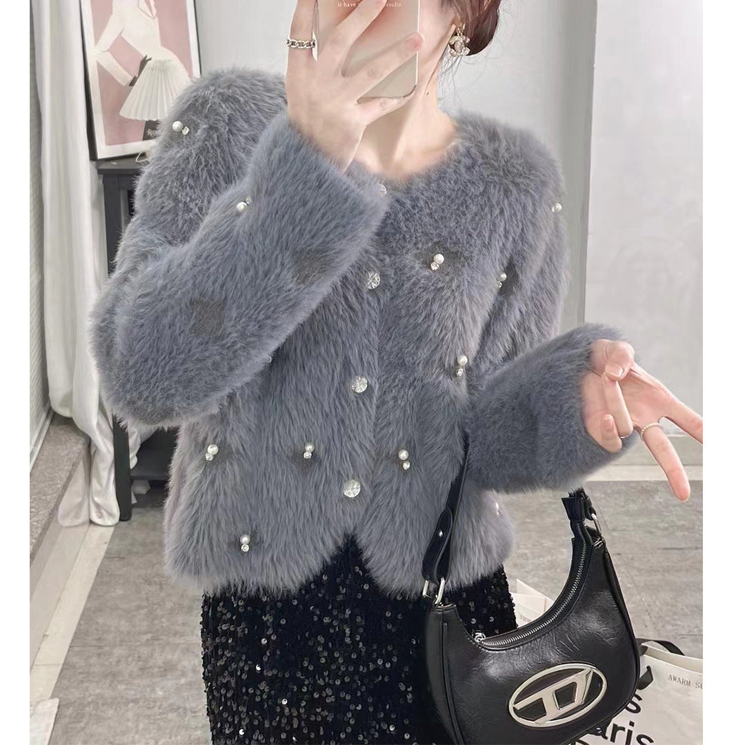 Beaded Sweater Female Regular Sleeve