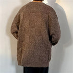 Winter Thickened Diamond Lattice Sweater Men's Loose Casual