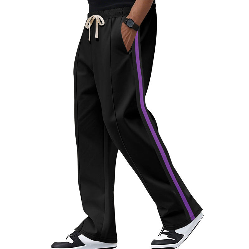 Contrast Color Side Stripe Sports Speaker Casual Sweatpants