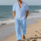 Lapel Shirt Short Sleeve Trousers Suit Men