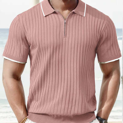 Fashion Men's Polo Shirt V-neck Business T-shirt