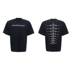 Snake Pupil Backbone Heavy Rivet Backbone Embroidered Short Sleeve Men