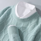 Men's Round Neck Pullover Knitted Sweater Base Cardigan