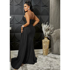 CM.YAYA One Shoulder Skew Neck Tassel Side Floor Length Mermaid Long Maxi Dress Women 2022 Sexy Party Club Even Prom Dresses