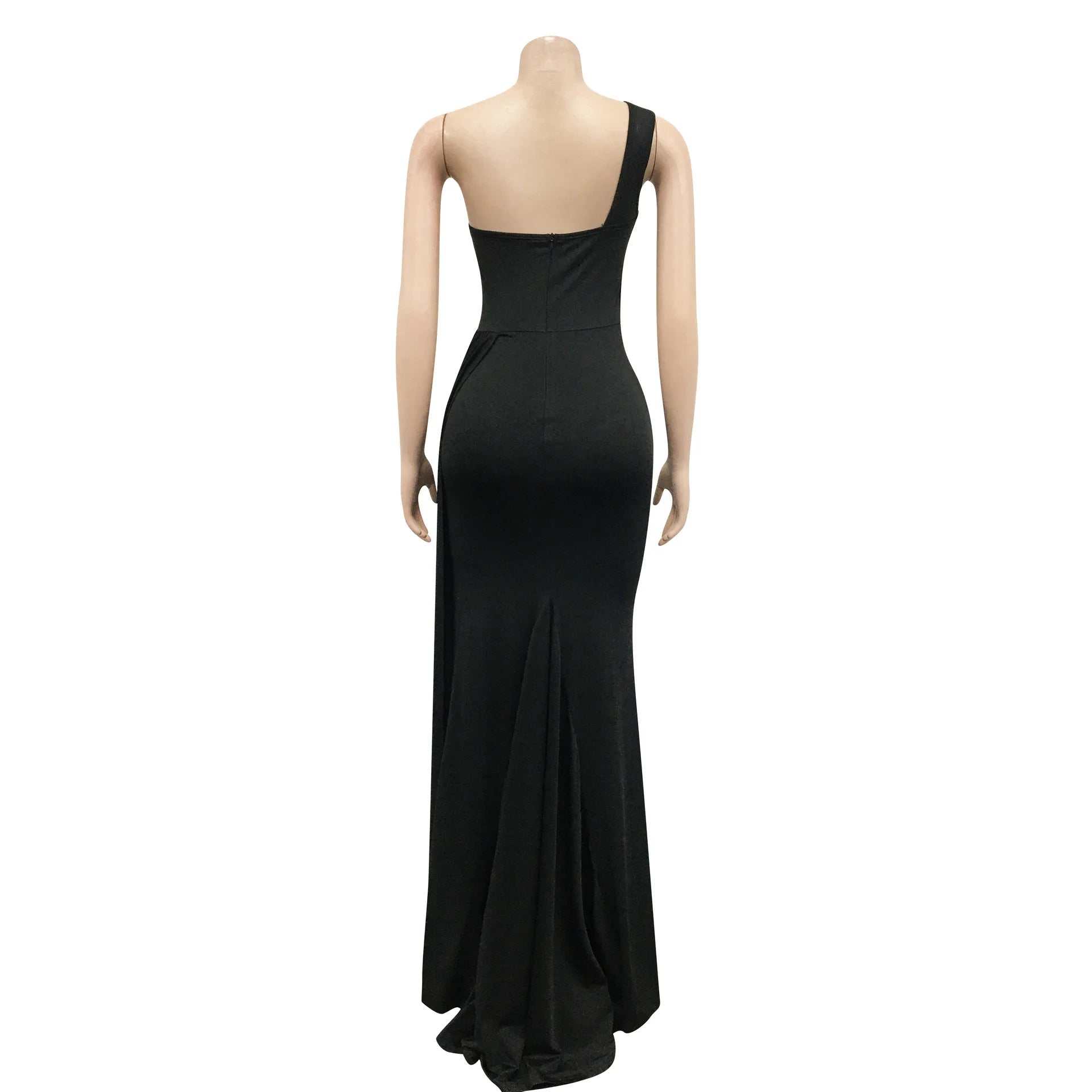 CM.YAYA One Shoulder Skew Neck Tassel Side Floor Length Mermaid Long Maxi Dress Women 2022 Sexy Party Club Even Prom Dresses