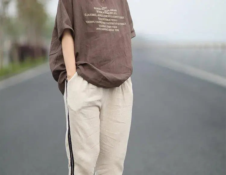 2024 New Summer Fashion Versatile Simple Casual Sports Loose Oversized Letter Printed Short Sleeved Hooded Women's Hoodie Top