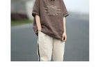 2024 New Summer Fashion Versatile Simple Casual Sports Loose Oversized Letter Printed Short Sleeved Hooded Women's Hoodie Top