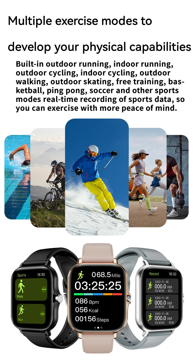 LAXASFIT 2025 Smart Watch Android IOS Bluetooth Talk Heart Rate Monitor Sleep Record Sports Smart Watch Ladies Men Gift