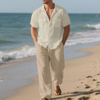 Lapel Shirt Short Sleeve Trousers Suit Men