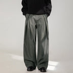 Cross Pleated Design Draping Casual Suit Pants