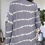Ladies' Printed Buttonless Open Top Fashionable Versatile Vacation Jacket Top
