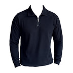High Elastic Thickened Seersucker Half Zipper Polo Shirt