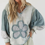 European And American Leisure Loose Contrast Color Knitted Pullover