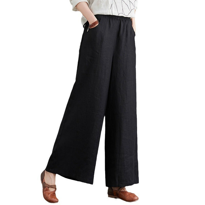 Spring And Summer Art Cotton Linen Pants Loose Plus Size