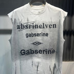 Letter Printing Gradient Comfortable Vest Ruan Handsome Sleeveless