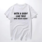 Plus Size Men's Cotton Short-sleeved Summer English Letter Printed T-shirt Top Men