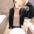 Irregular Raw Hem Cropped Sweater Coat Women