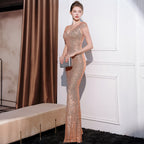 Sequined Slim Fit Slimming Long Dress Women