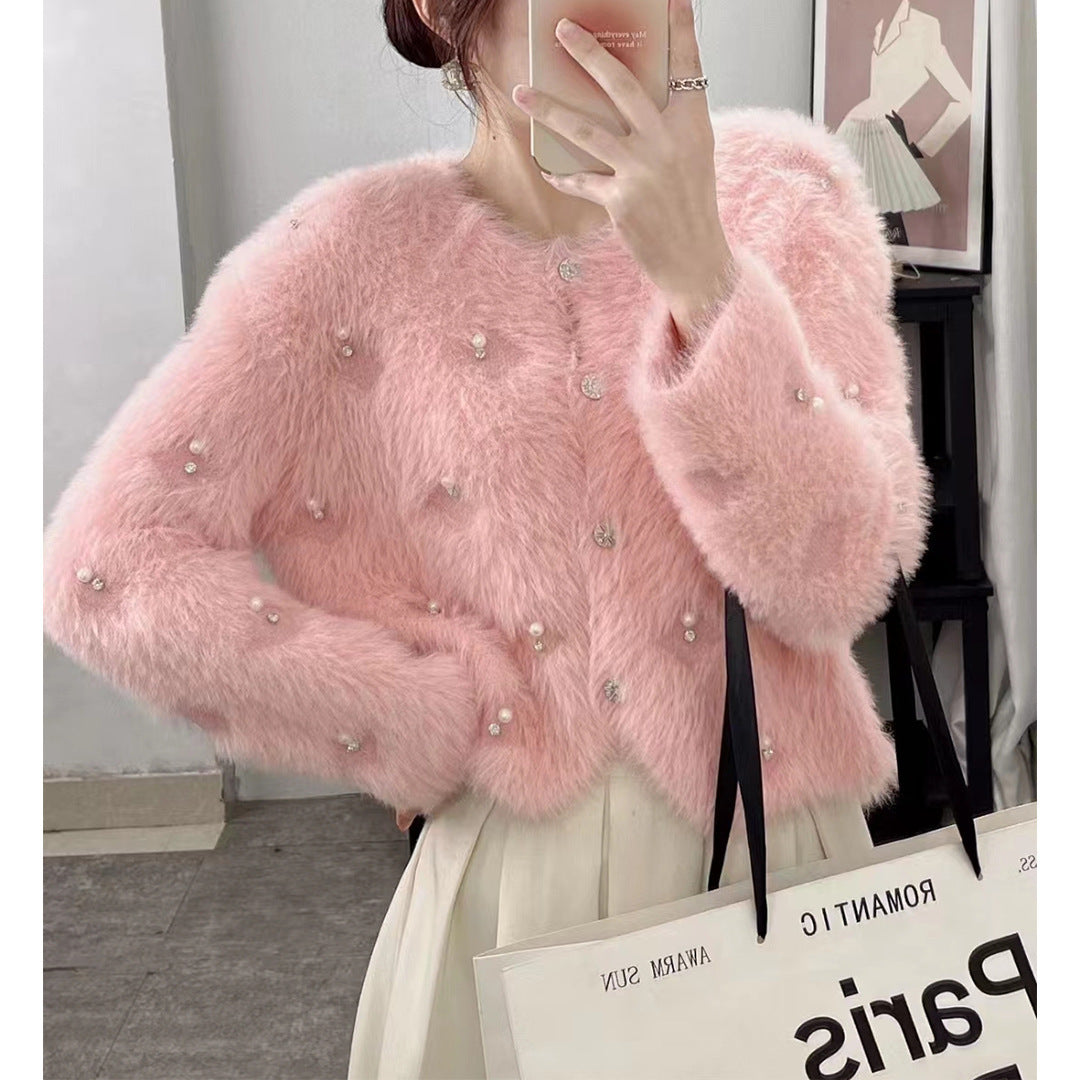 Beaded Sweater Female Regular Sleeve