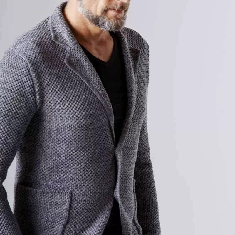 Lapels Suit Casual Knitted Jacket Cardigan Sweater