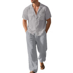 Lapel Shirt Short Sleeve Trousers Suit Men