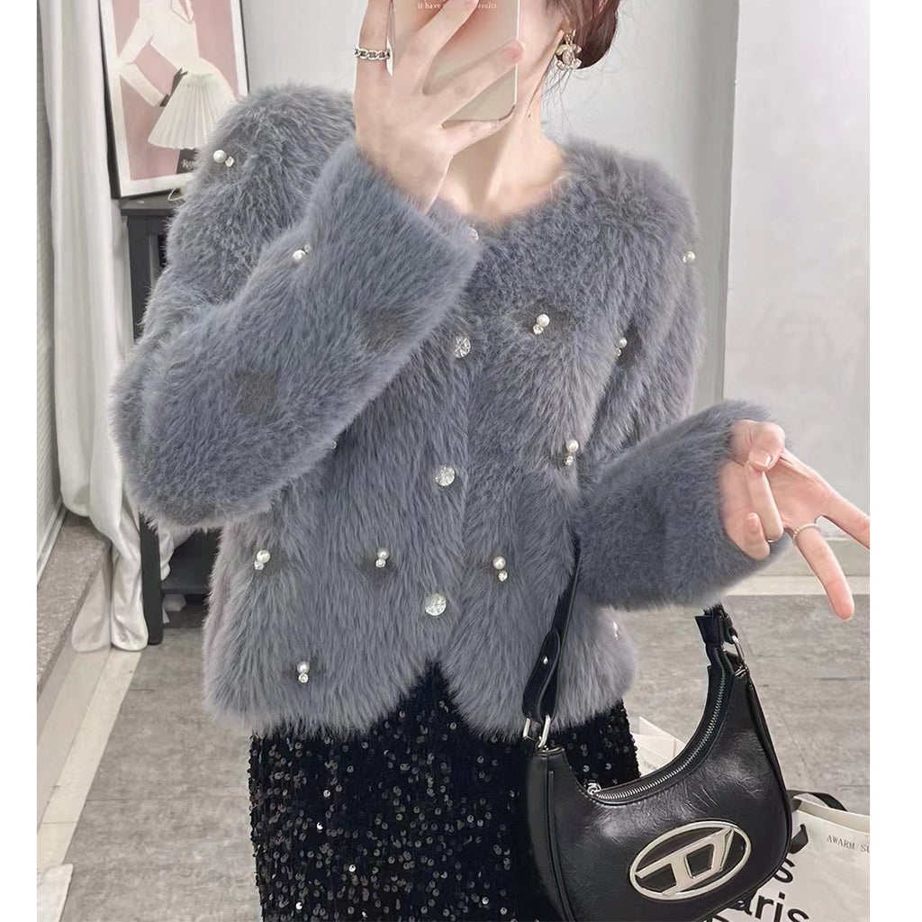 Beaded Sweater Female Regular Sleeve